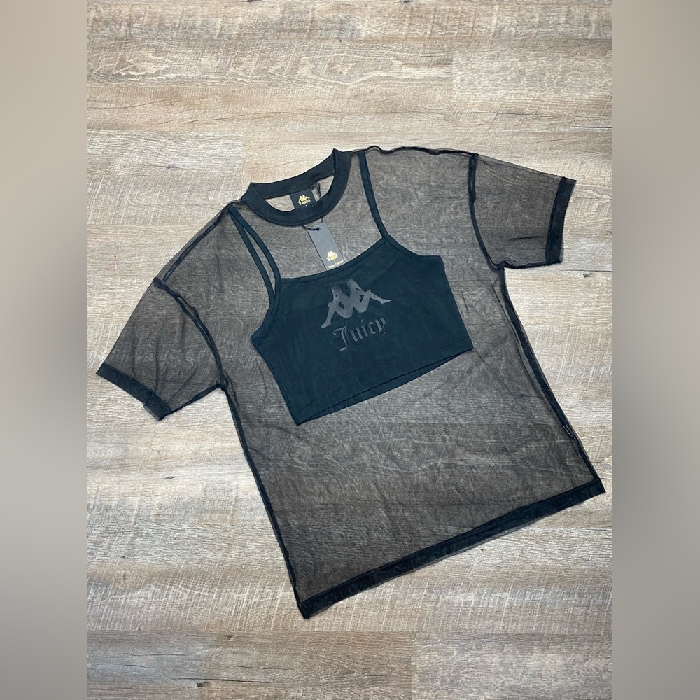 NWT Kappa x Juicy Couture Elena Top in Black Smoke